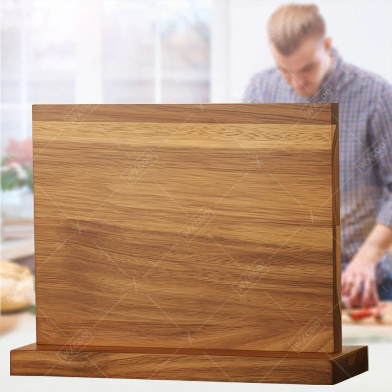 Acacia Wood Universal Knife Block - Space-Saving & Stylish Kitchen Organizer