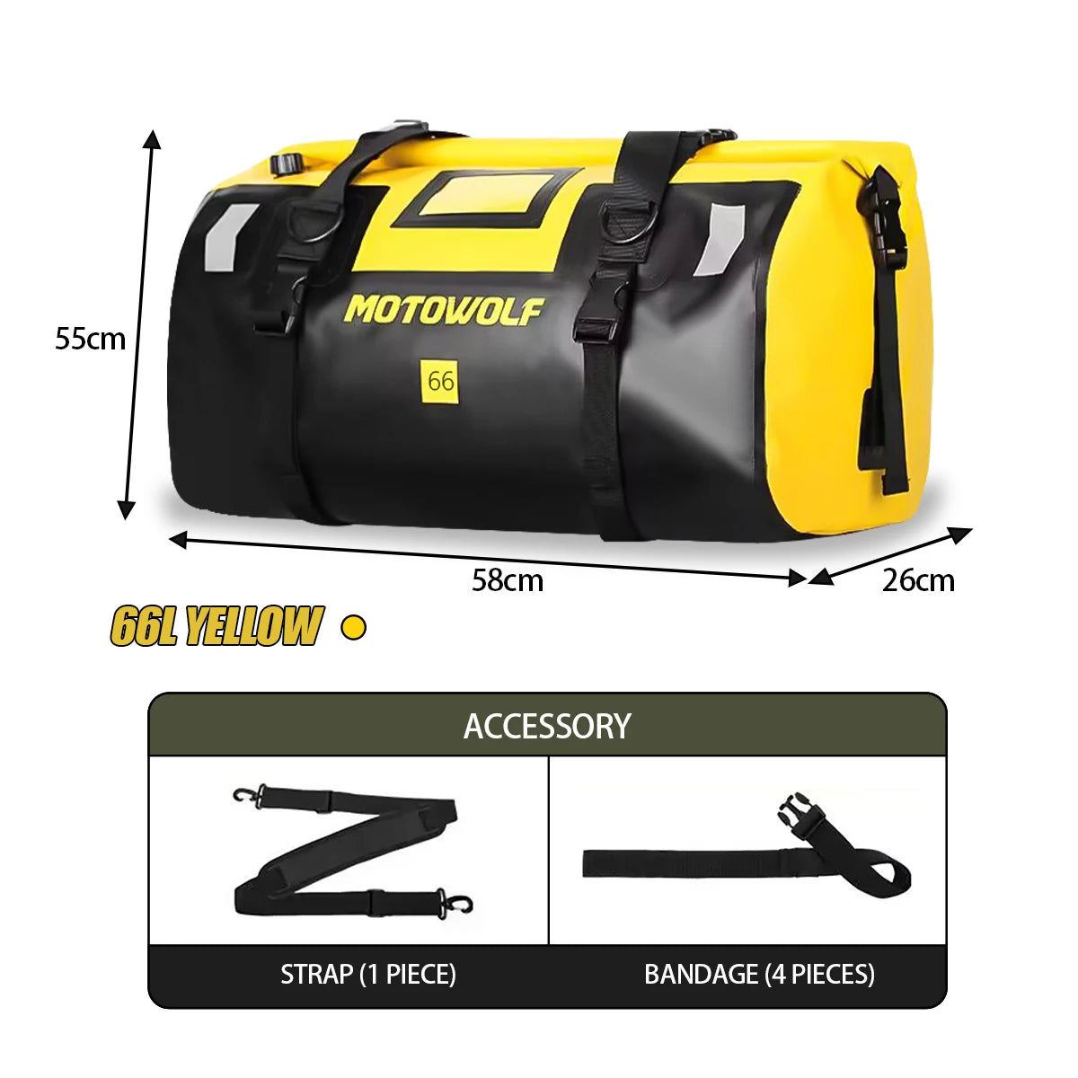 Wodoodporna torba motocyklowa na bagaż | suchy plecak rolowany | 20l, 40l, 66l