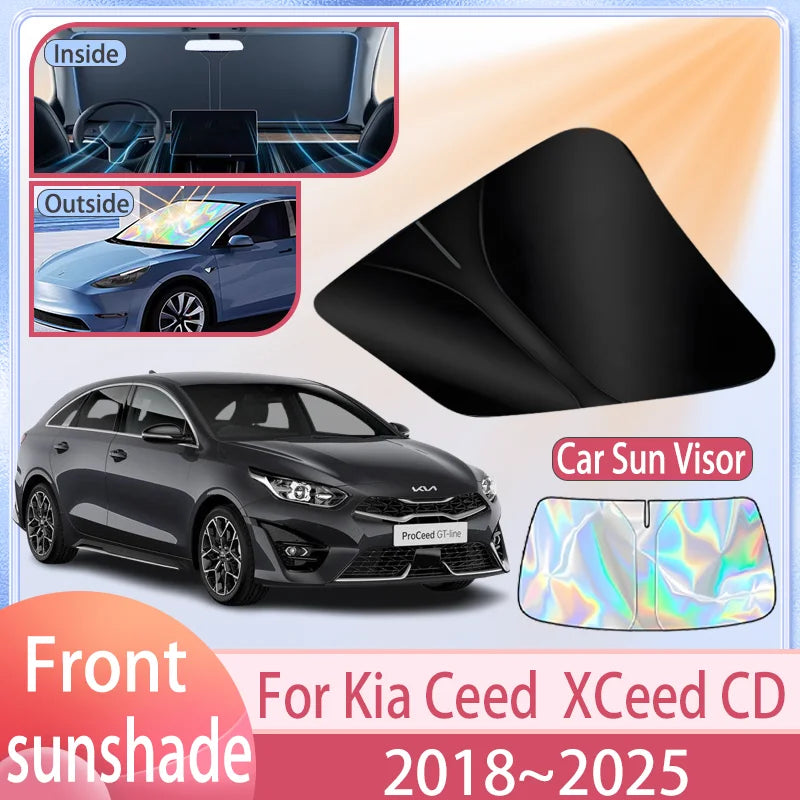 Osłona przeciwsłoneczna na szybę kia ceed xceed 2018-2025 | ochrona przed promieniowaniem uv i chłodne wnętrze