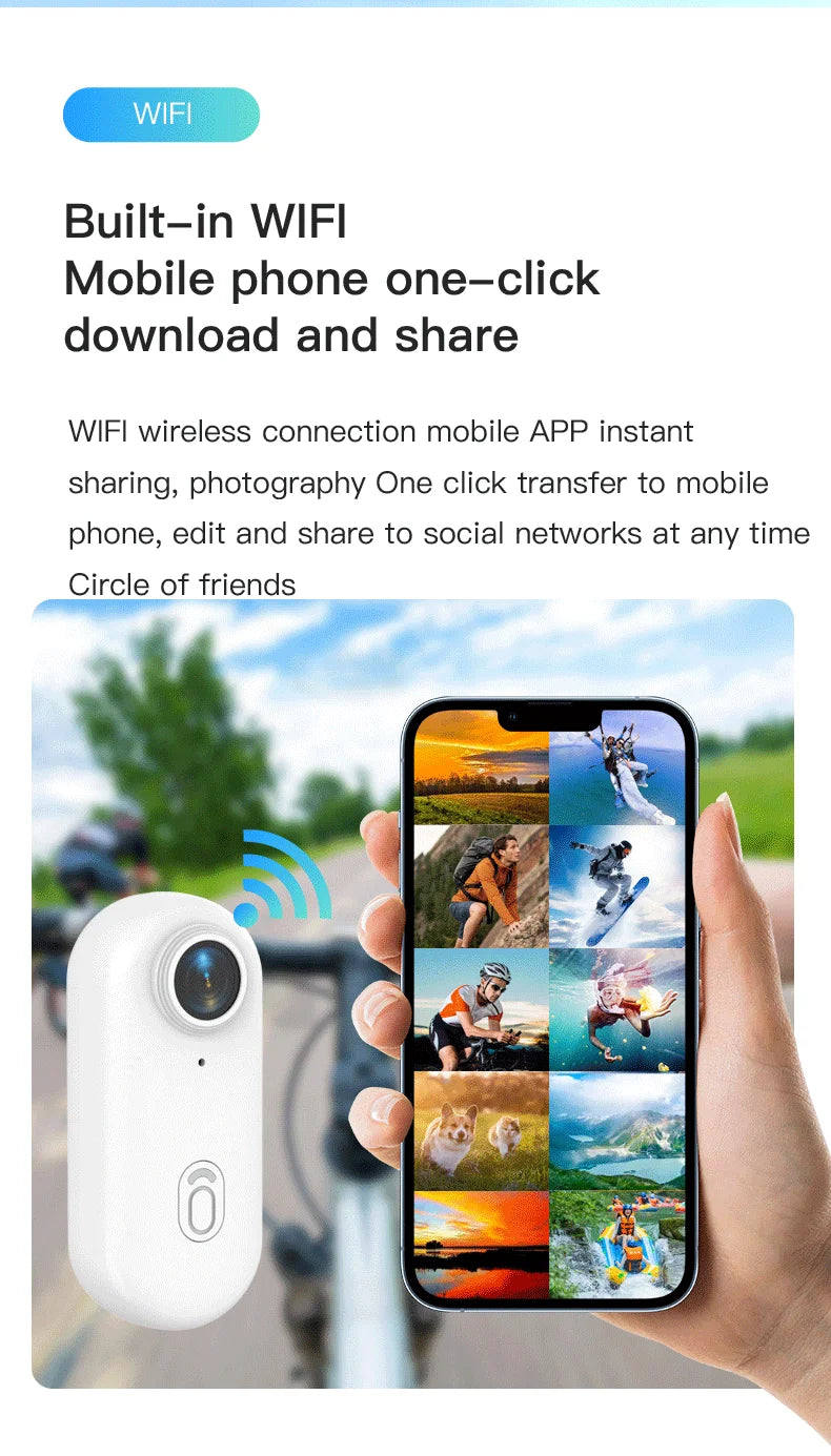 Kamera sportowa 4k mini wifi magnetyczna pov wodoodporna do vlogowania