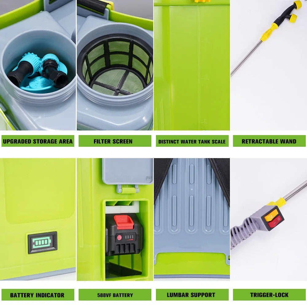 Onegreen 20l akumulatorowy opryskiwacz elektryczny do ogrodu dla baterii makita 18v – wysokopojemne nawadnianie trawników