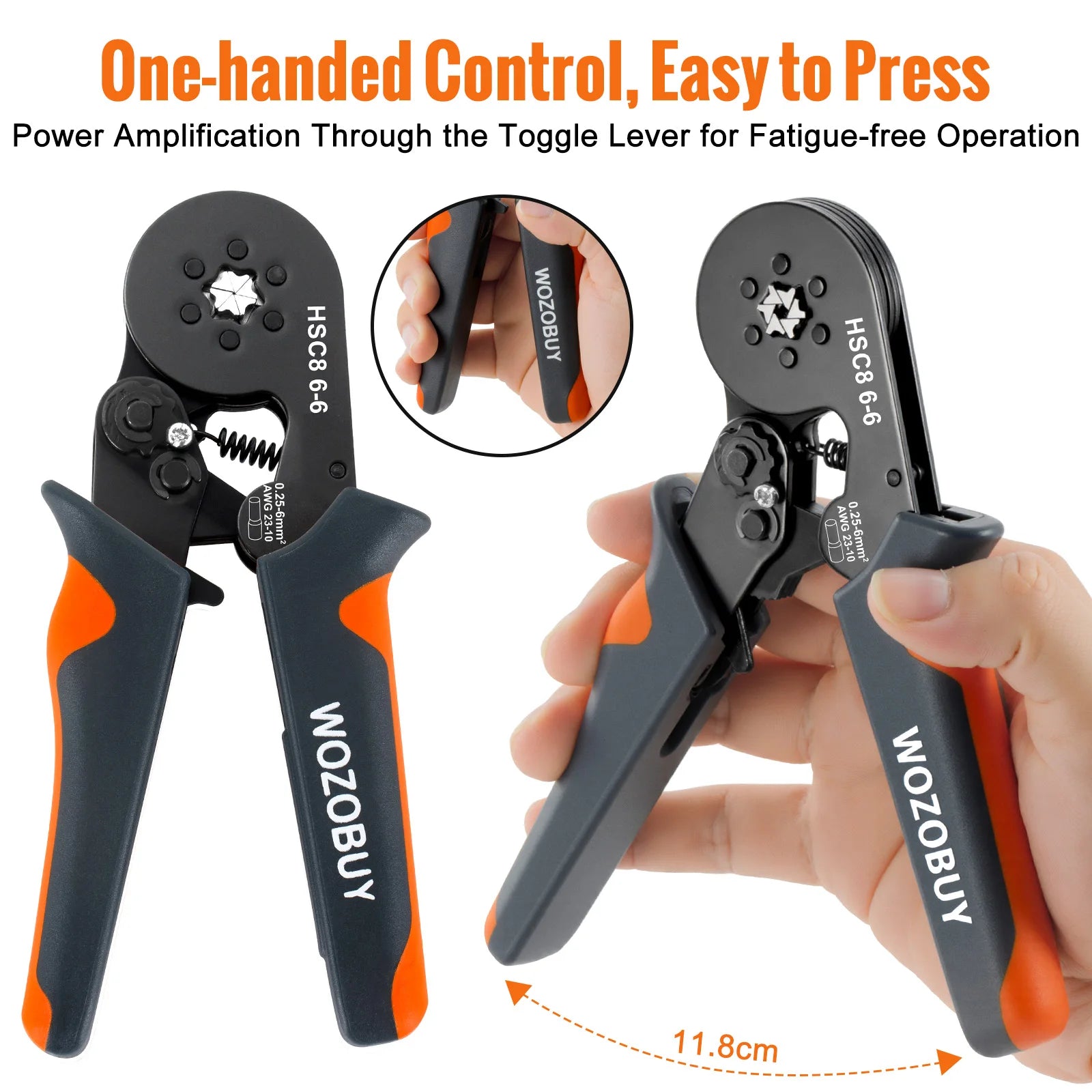 WOZOBUY Ferrule Crimping Tool Kit - Self-Adjustable Ratchet Wire Crimper