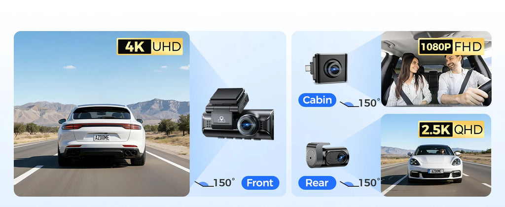 AZDOME M550 Pro 4K Dash Cam with GPS, WiFi & Night Vision