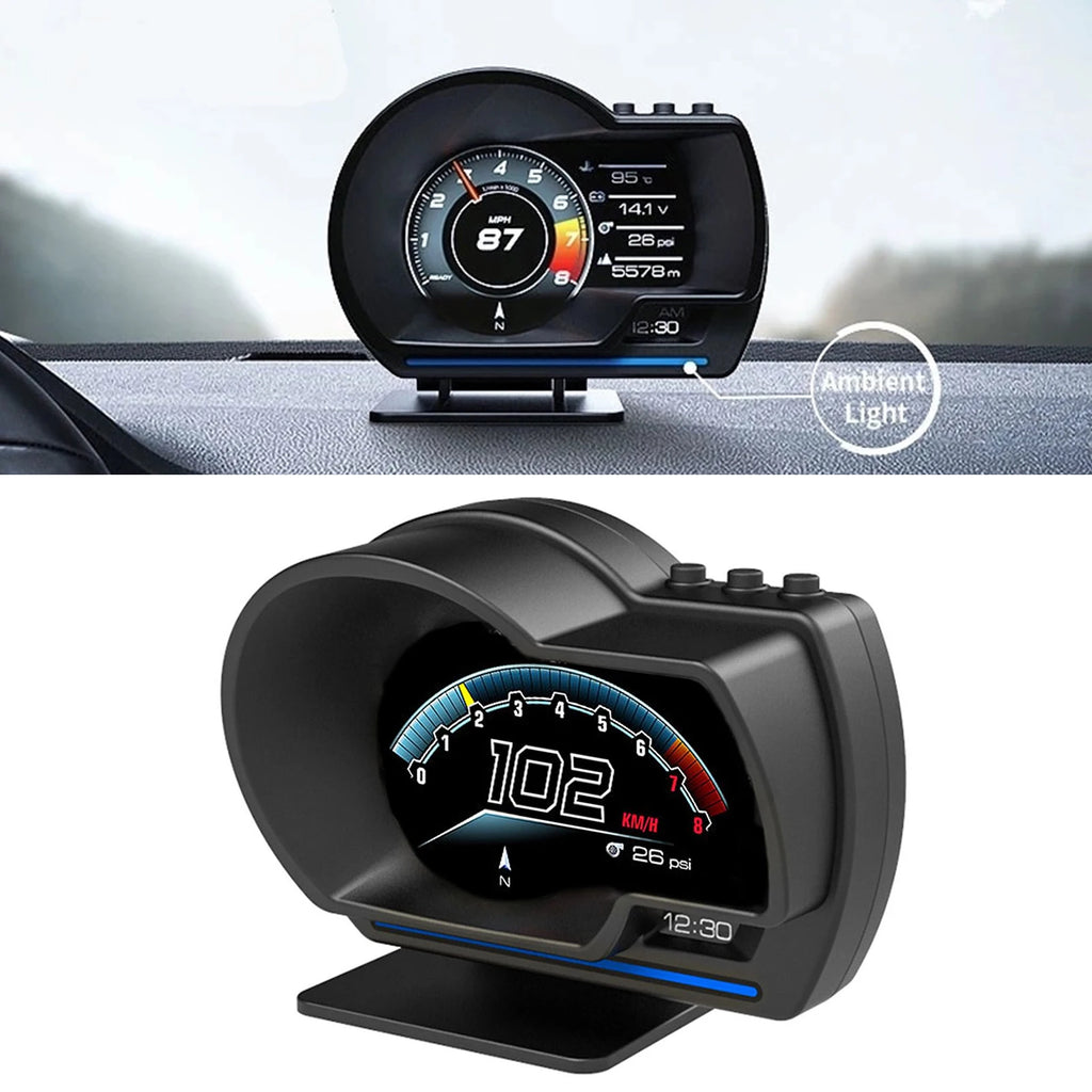Car HUD Speedometer OBD2+GPS | Smart Gauge Display