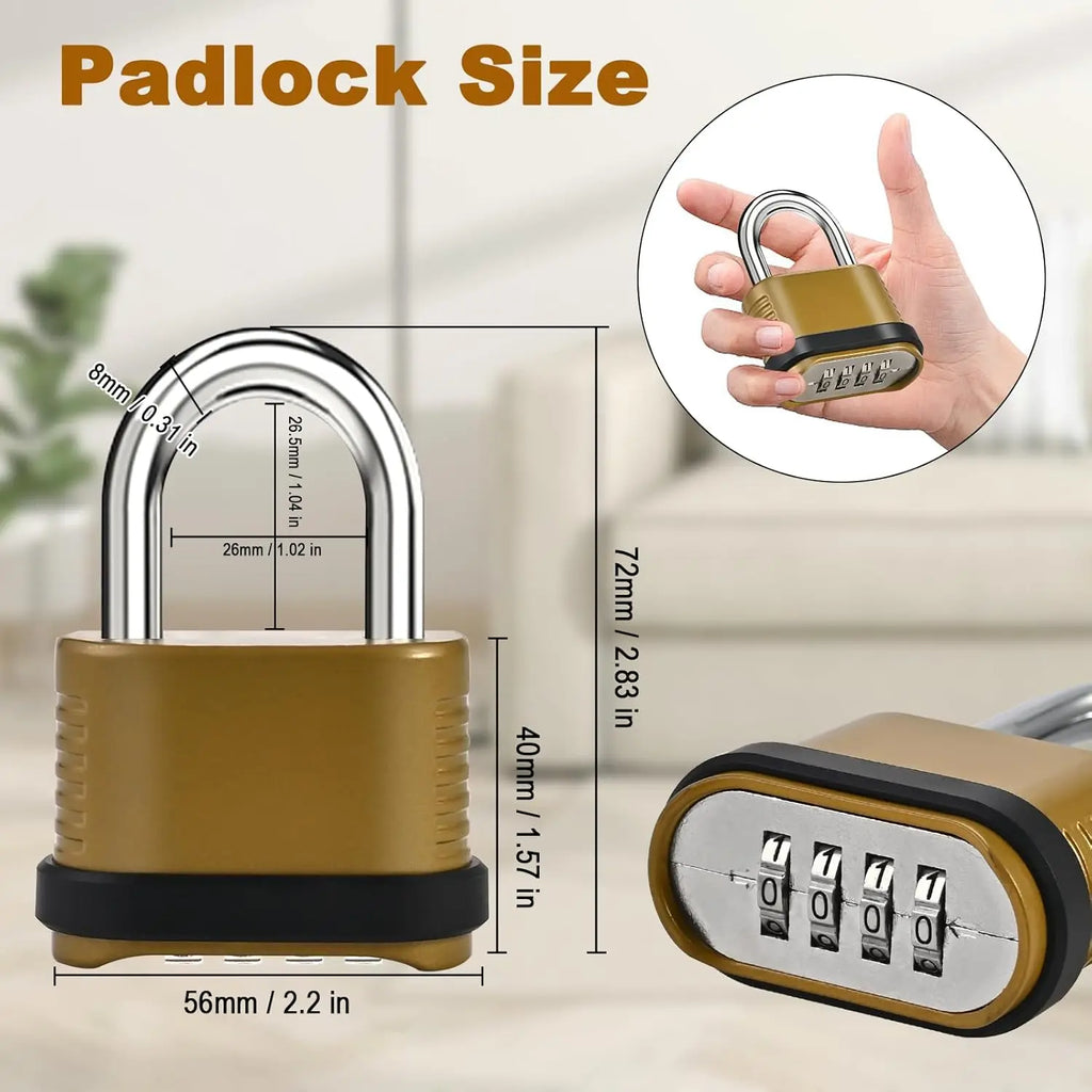 Heavy Duty Outdoor Waterproof 4-Digit Combination Lock