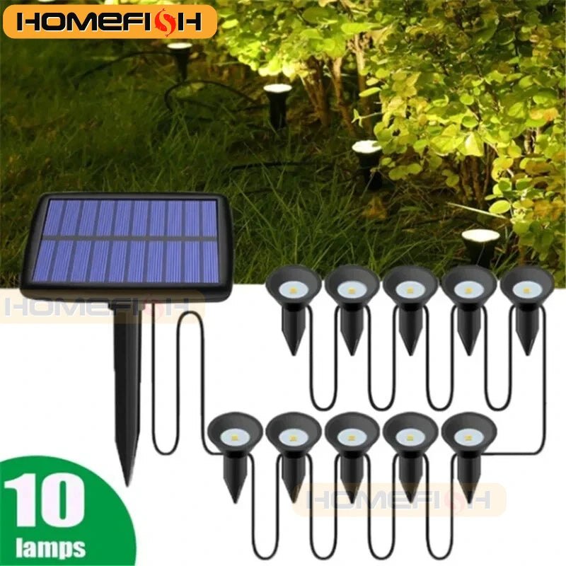 10-w-1 solarne lampy ogrodowe rgb - wodoodporne reflektory zewnętrzne ip65