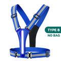 Kamizelka odblaskowa led do biegania z ładowaniem usb i wodoodporną torbą na telefon