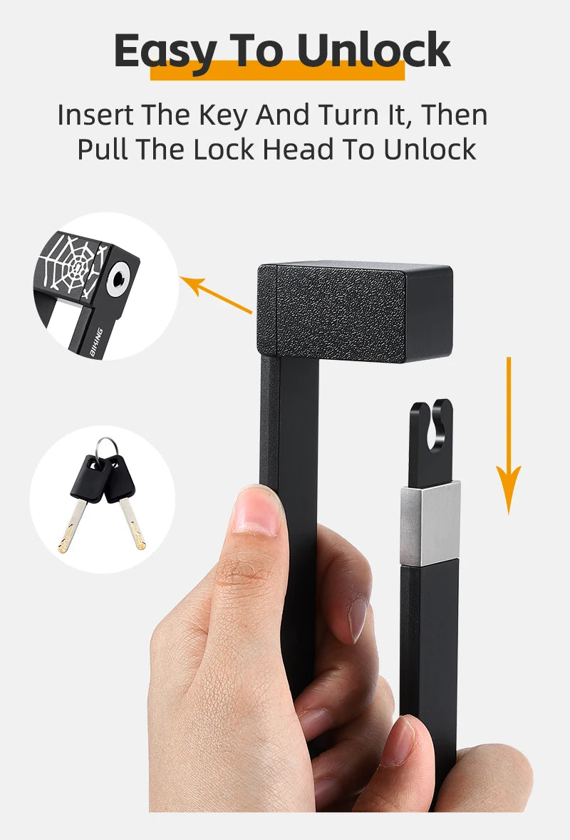 WEST BIKING Foldable Bike & Motorcycle Lock - Key & Password Security