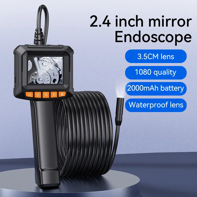 Endoskop przemysłowy z podwójnym obiektywem hd 1080p 4.3" | wodoodporny boroskop samochodowy i kanalizacyjny z led