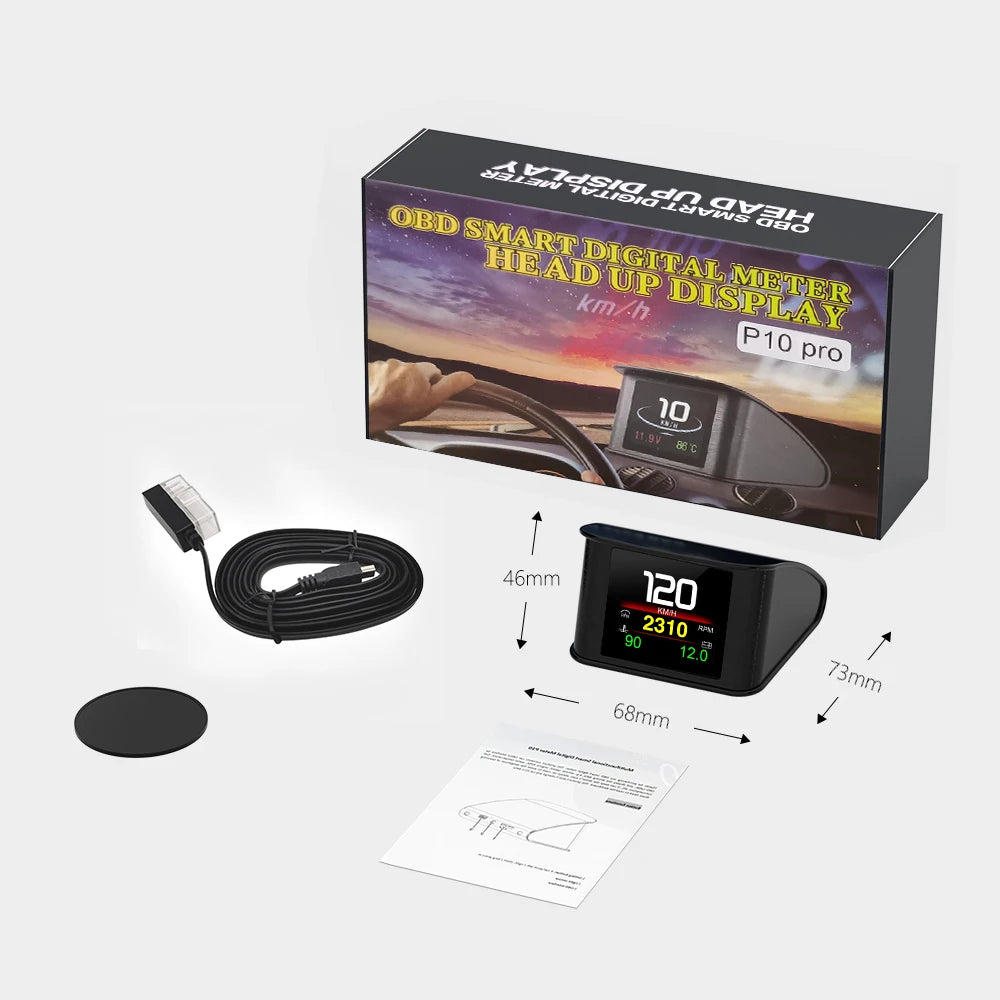 P10 pro wyświetlacz hud obd2 - inteligentny licznik cyfrowy prędkościomierz