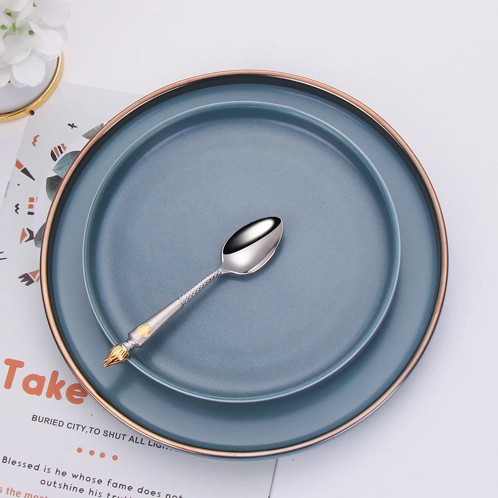 Luxury Vintage Stainless Steel Cutlery Set - Elegant Dining