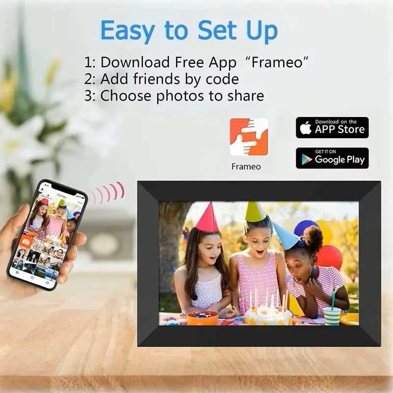 Frameo 10.1" Smart WiFi Digital Photo Frame | Touch IPS HD Display