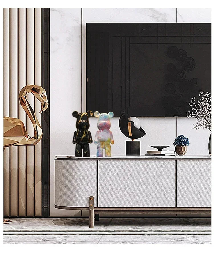 Nordic Bear Statue - Luxury Resin Figurine for Home Decor