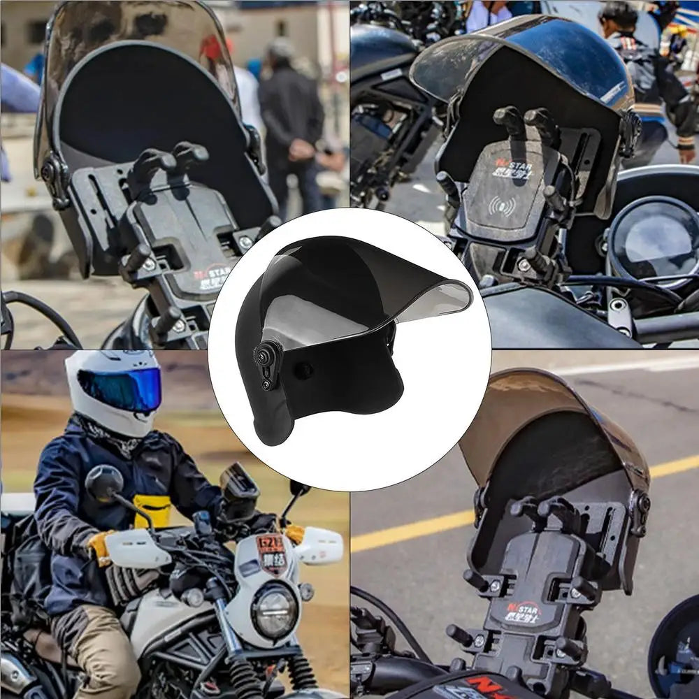 Wodoodporny uchwyt na telefon do motocykla z osłoną przeciwsłoneczną i ochroną przed deszczem