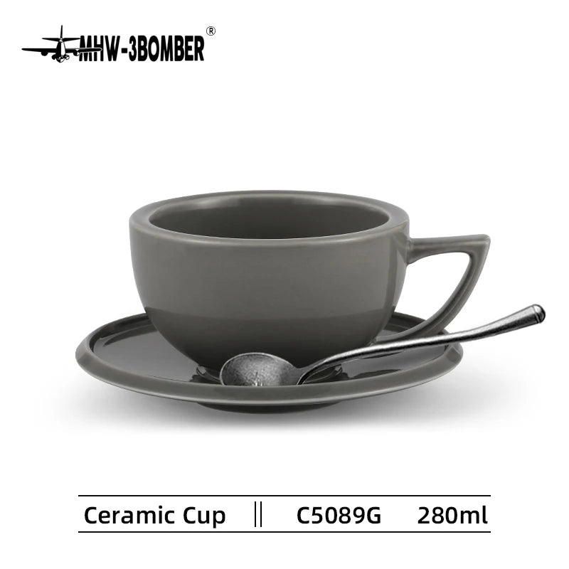 MHW-3BOMBER 280ml Ceramic Art Latte & Espresso Cup Set