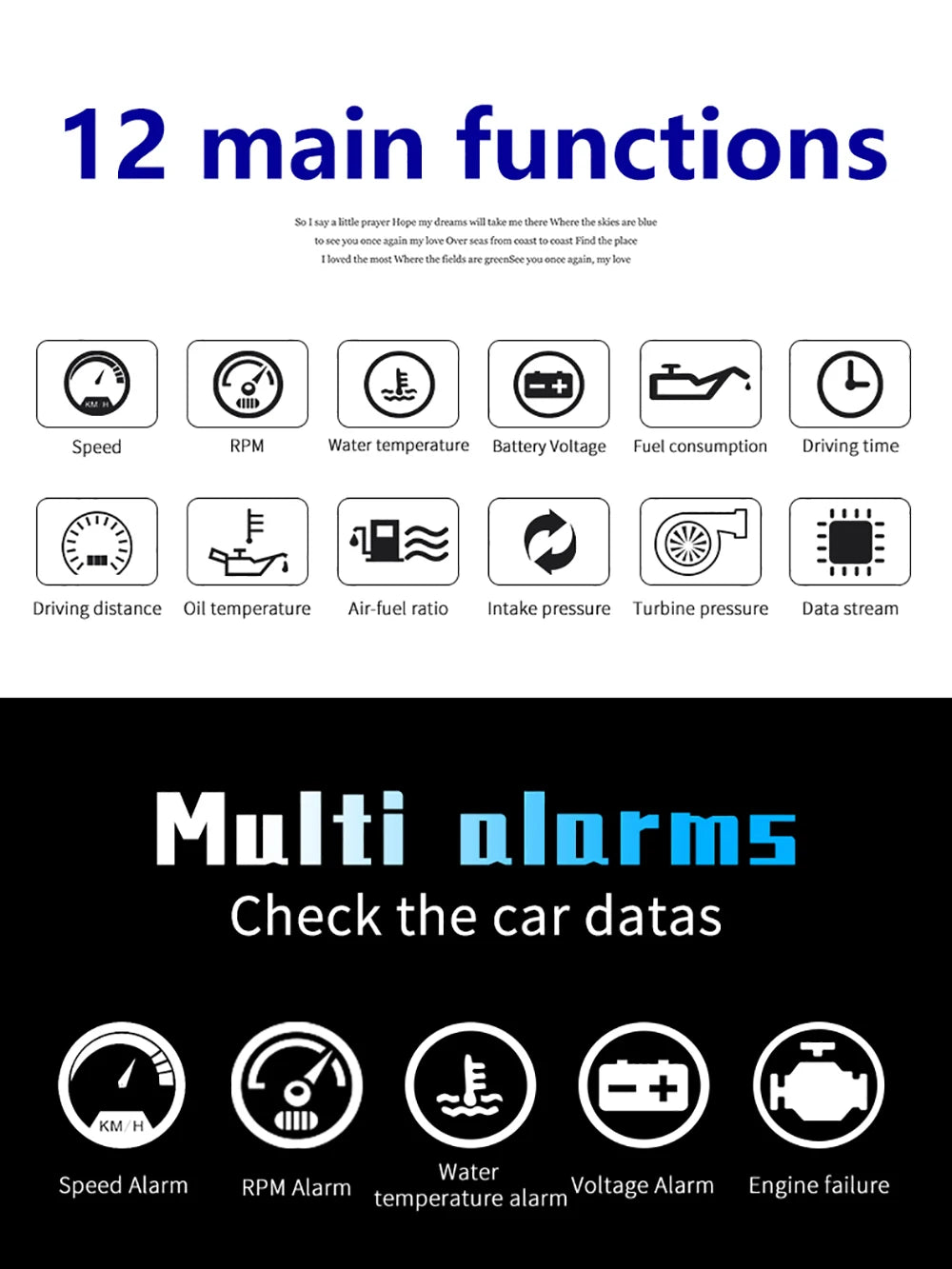 P10 pro wyświetlacz hud obd2 - inteligentny licznik cyfrowy prędkościomierz