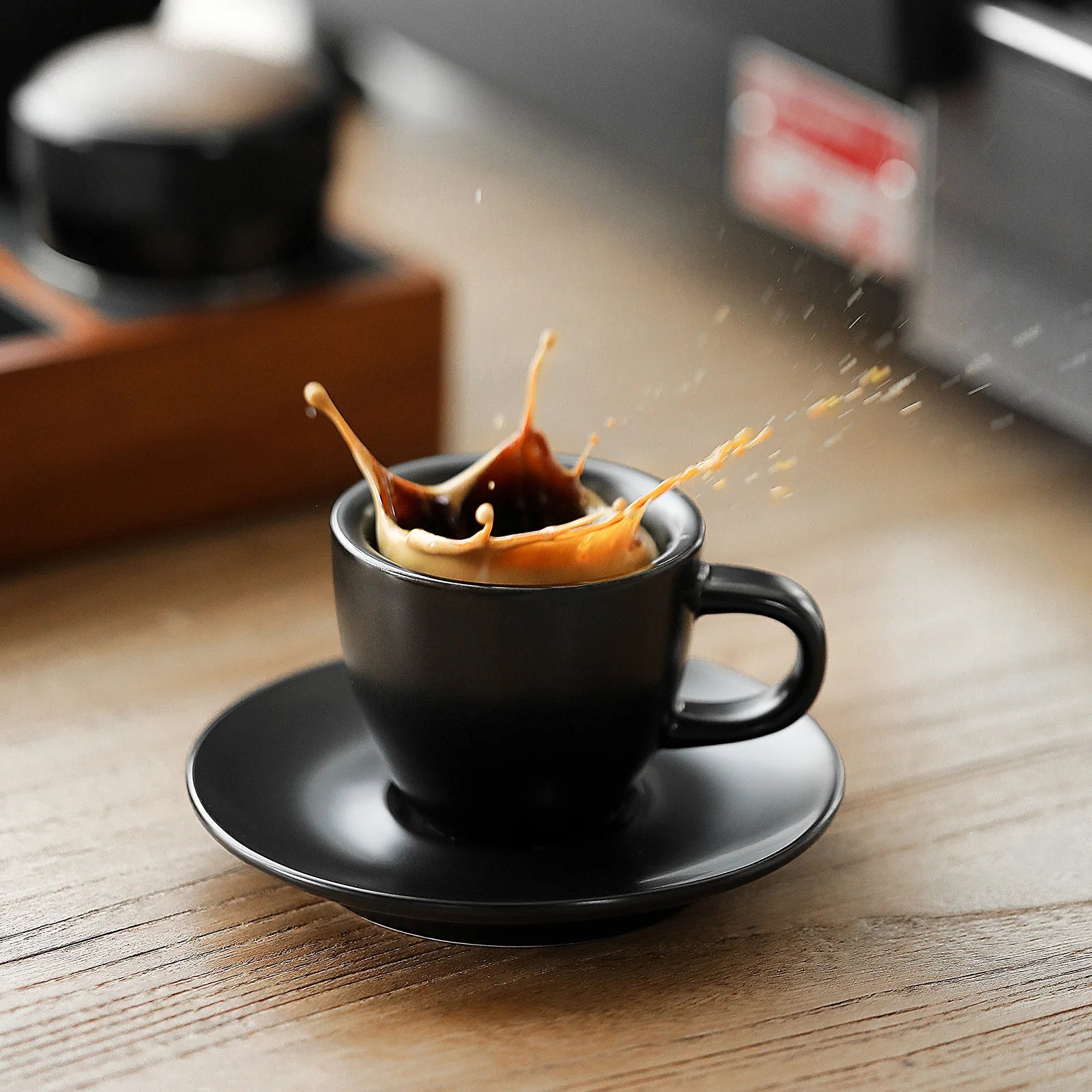 MHW-3BOMBER 80ml Ceramic Espresso Mug & Saucer for Latte Art
