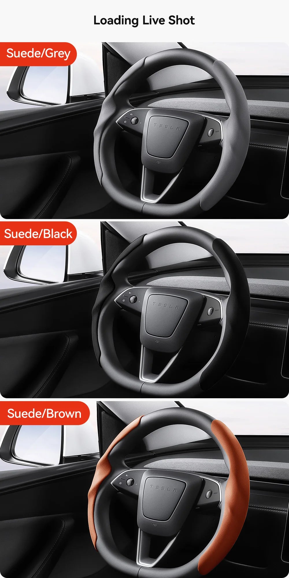 Pokrowiec na kierownicę tesla model 3/y highland juniper z włókna węglowego