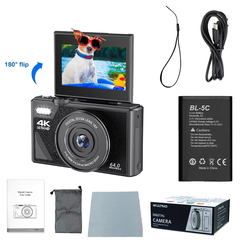Kamera cyfrowa ourlife ac600 4k 64mp do vlogowania