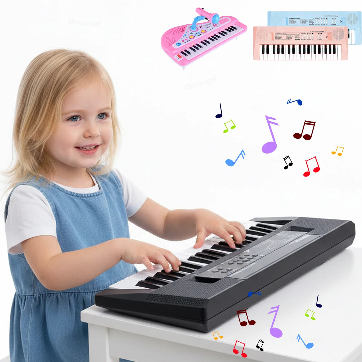 37 klawiszy dziecięcy fortepian elektroniczny z mikrofonem | edukacyjna zabawka muzyczna