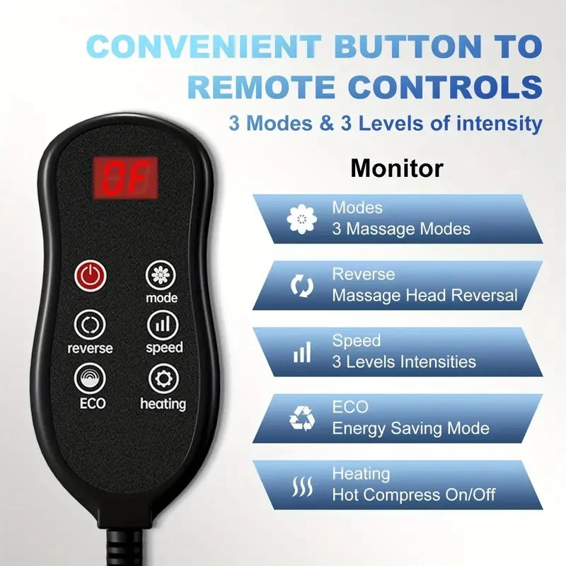 Extra Large Electric Foot & Calf Massager with Heat, Shiatsu & Kneading | Deep Muscle Relief