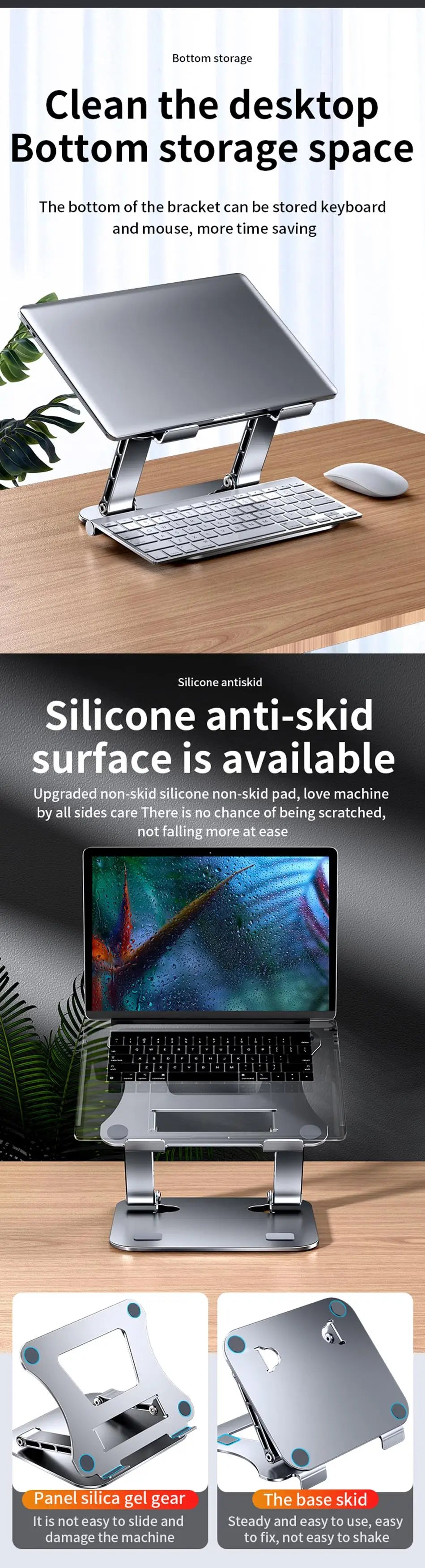 Regulowany aluminiowy stojak yylmone na telefon, tablet i laptop