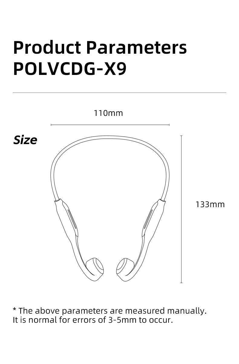 Słuchawki kostne polvcdg x9 - 32gb ipx8 wodoodporne