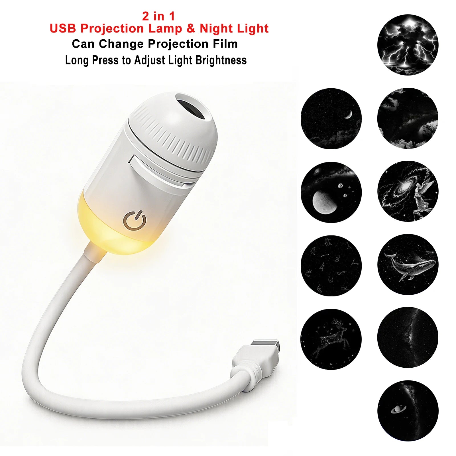 Projektor światła usb do samochodu | led oświetlenie wnętrza galaktyka saturn