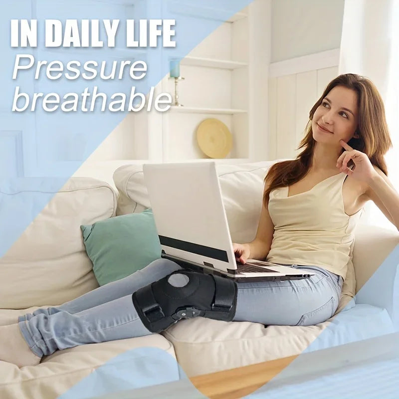 Adjustable Knee Brace with Side Stabilizers & Gel Pads for Joint Support
