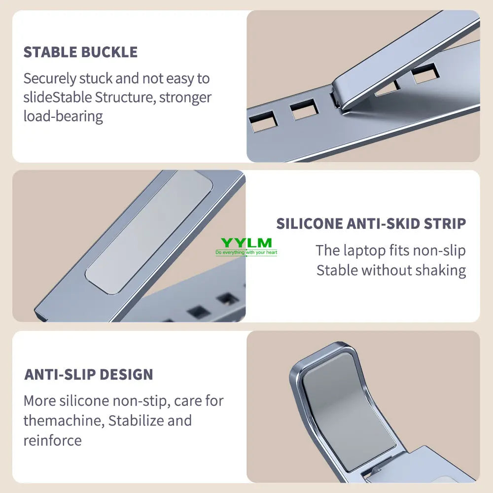 Yylmone yylm n8 aluminiowy stojak na laptopa – ergonomiczny, przenośny, regulowany