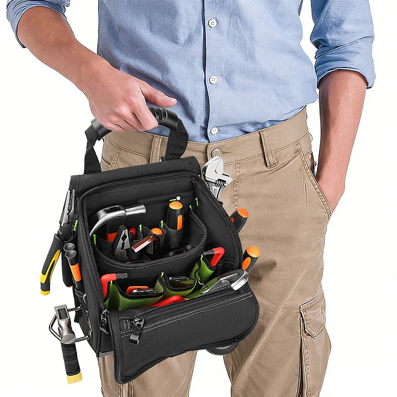 Profesjonalne sakwy narzędziowe dla elektryków jakah | 21 kieszeni, ergonomiczny uchwyt