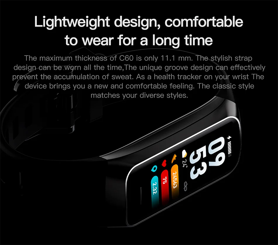 Zegarek smartwatch lige amoled - monitor tętna i aktywności fizycznej