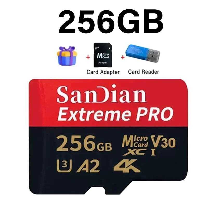 High-Speed Micro SD Card U3 V30 for 4K UHD Video & Apps | 128GB-512GB