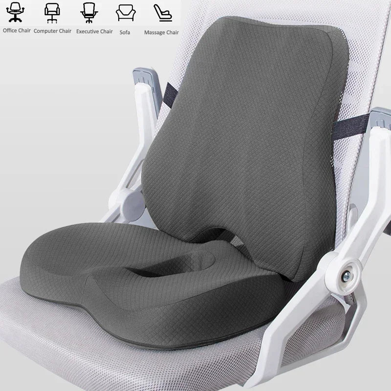 Zestaw poduszek z pianki pamięciowej vabena do fotela biurowego i samochodu – ergonomiczna ulga dla pleców i kości ogonowej