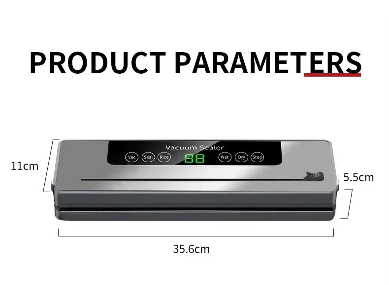 CENRR Electric Vacuum Sealer - Food Preservation System with Built-in Cutter