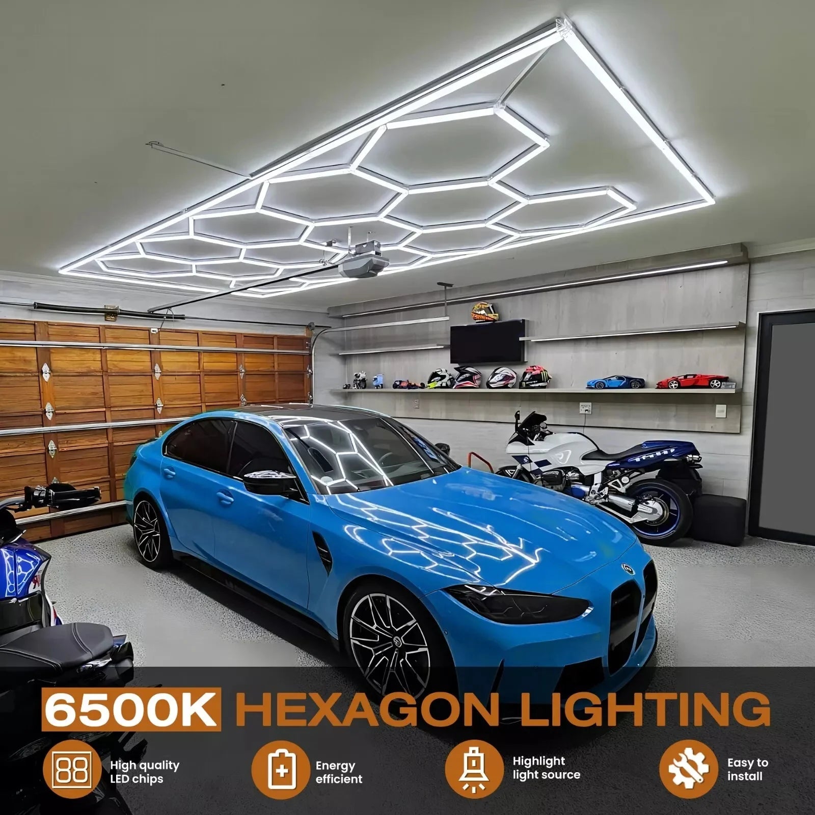 Sześciokątne lampy led do garażu 50000h 6500k ultra jasne