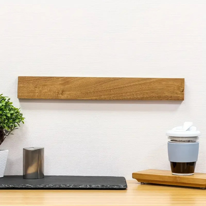 Vabena Wall-Mounted Acacia Magnetic Knife Rack - Kitchen Organizer