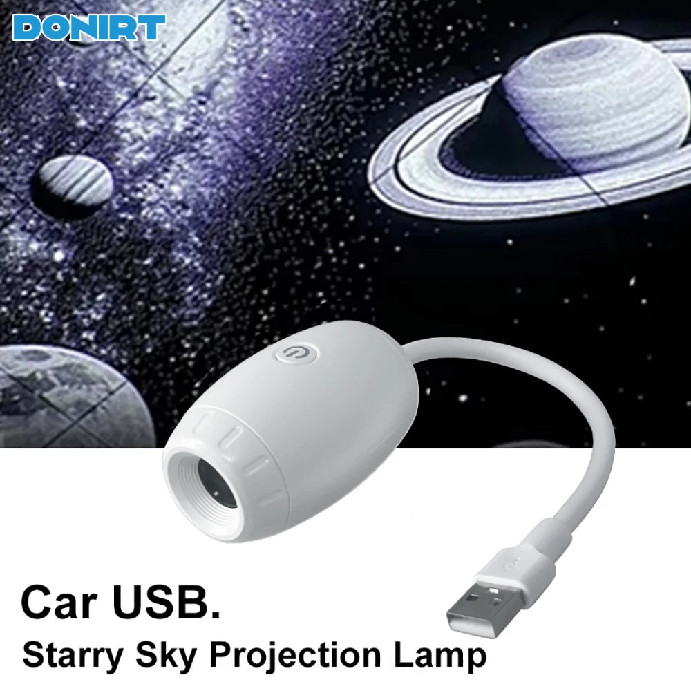 Projektor światła usb do samochodu | led oświetlenie wnętrza galaktyka saturn
