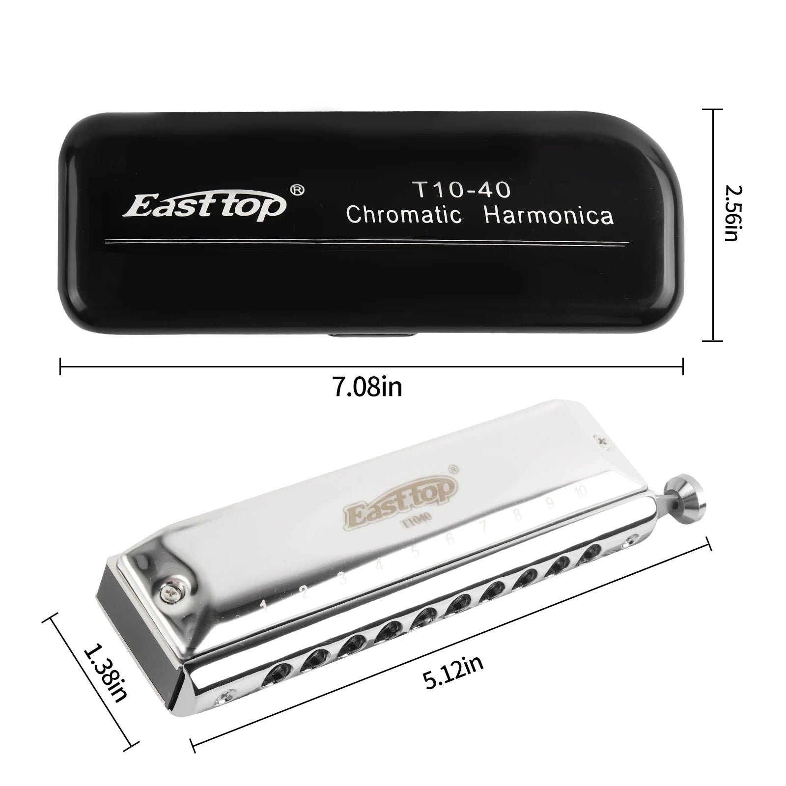 Profesjonalna harmonijka chromatyczna klawisz c – 10 otworów, 40 tonów dla wszystkich wieków