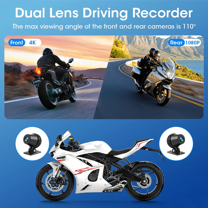 Monitor motocyklowy jansite 8.1" 4k z rejestratorem dvr, carplay i gps