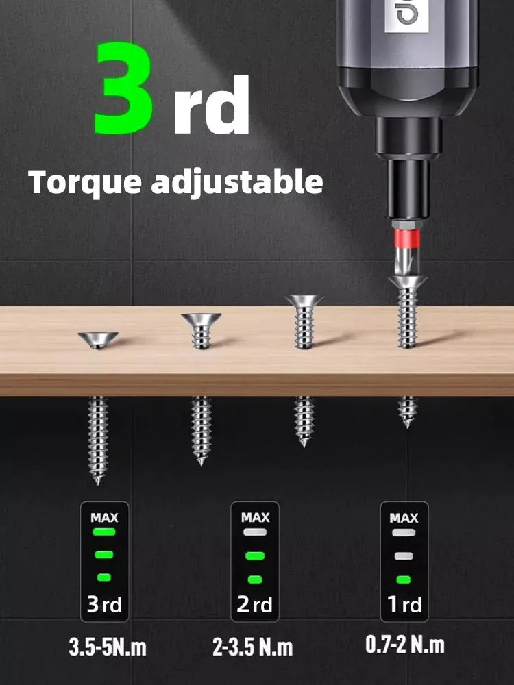 Deli Mini Electric Screwdriver Set - USB Rechargeable 2000mAh