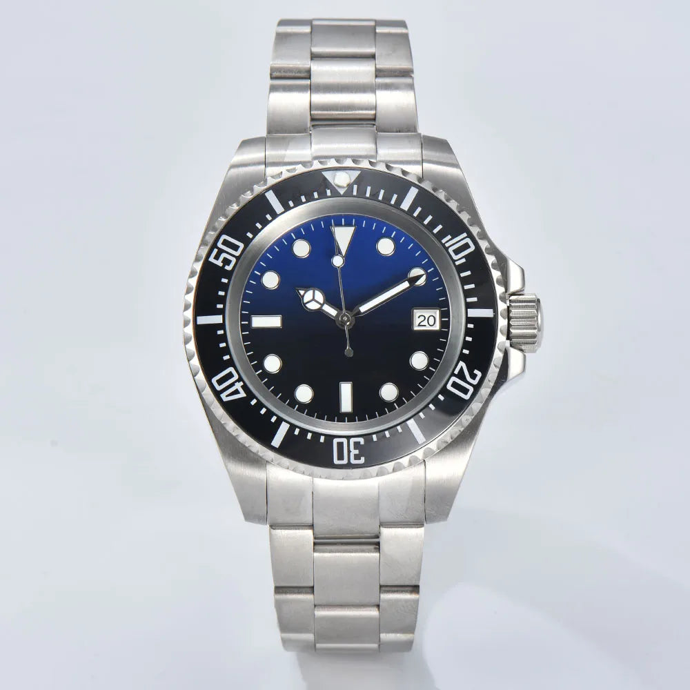 Męski 44mm zegarek automatyczny mechaniczny deep sea