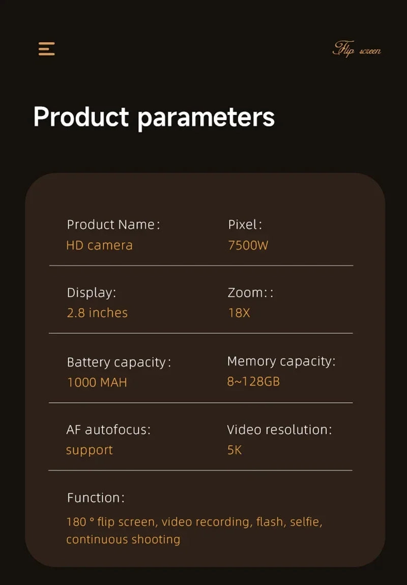 Kamera vlogowa oneplus 5k – 75mp, obrotowy ekran, 18x zoom