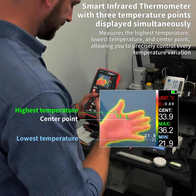 Zoyi r01 termowizyjny multimetr: tester elektryczny i termometr na podczerwień 2w1