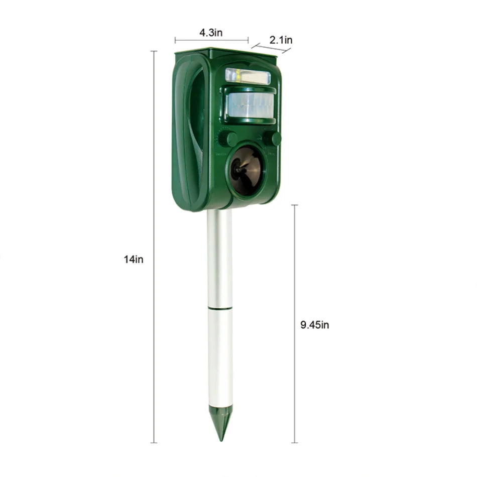 Solar Ultrasonic Animal Repeller - Outdoor Pest Control