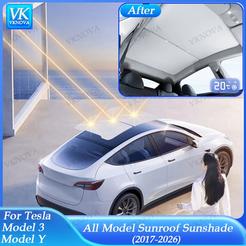 Osłona przeciwsłoneczna dachu tesla model 3 y highland juniper 2025 – ochrona uv