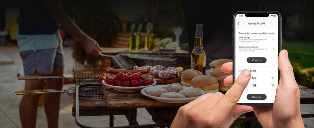 Wireless Bluetooth Meat Thermometer - IP67 Waterproof Probes for Grilling & BBQ