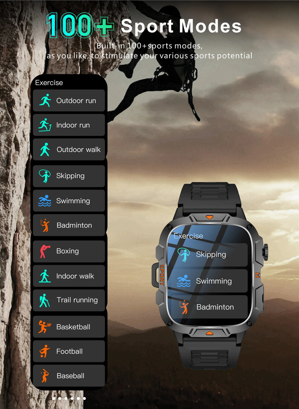 Wojskowy smartwatch dla mężczyzn | wyświetlacz amoled | taktyczny zegarek 5atm