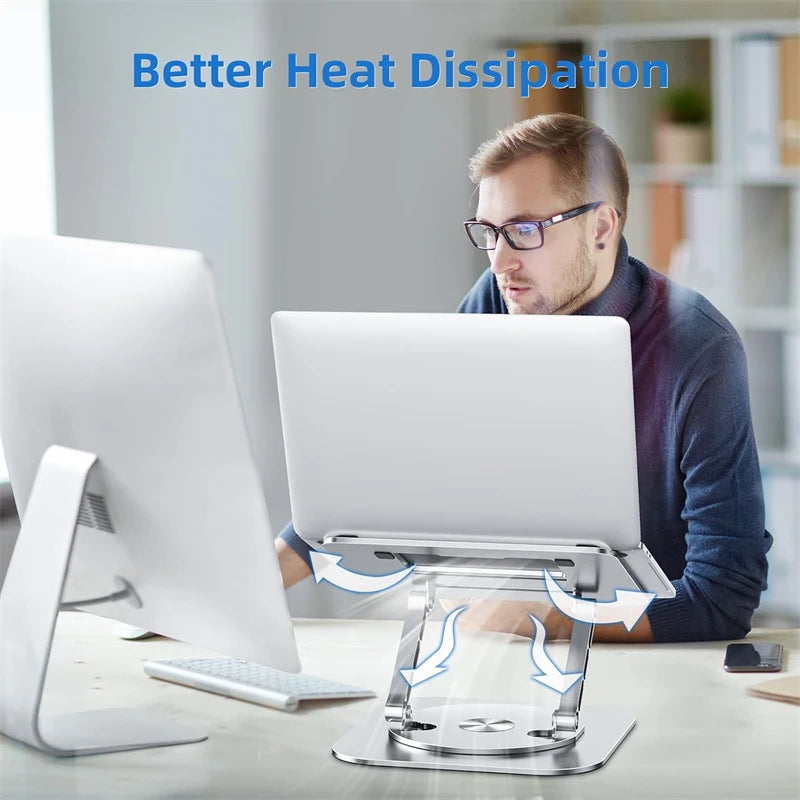 NMEGOU 360° Rotating Aluminum Laptop Stand | Ergonomic Desk Riser