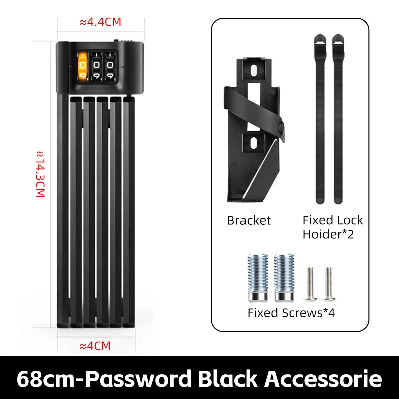 WEST BIKING Foldable Bike & Motorcycle Lock - Key & Password Security